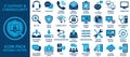 IT support and cybersecurity icon pack with editable vector graphics Royalty Free Stock Photo