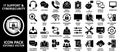 IT support and cybersecurity icon pack with editable vector graphics Royalty Free Stock Photo
