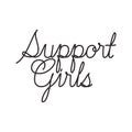 Support girl label isolated icon