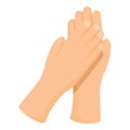 Support handclap icon cartoon vector. Hand applause