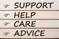 Support Help Care and Advice Concept Royalty Free Stock Photo