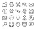 Support and Help Related Vector Line Icons set.