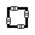 Black solid icon for Support, endorsement and espouse