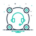 Mix icon for Support, headset and audio Royalty Free Stock Photo
