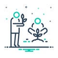 Mix icon for Support, sapling and recourse