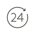 24/7 support icon vector. Outline call center. Line service symbol.