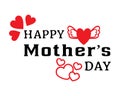 Happy Mothers Day Text Stylish Typographic Inscription With Hearts Vector Set Royalty Free Stock Photo