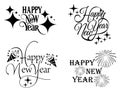 Happy New Year Stylish Typographic Set Inscription With Vector Image Royalty Free Stock Photo