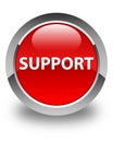 Support glossy red round button Royalty Free Stock Photo