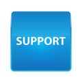 Support shiny blue square button Royalty Free Stock Photo