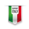 Support Italy flag ribbon sign Royalty Free Stock Photo