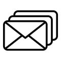 Support letters icon, outline style Royalty Free Stock Photo