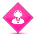 Support manager icon isolated on special pink diamond button illustration