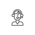 Support manager operator line icon