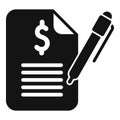 Support money paper icon simple vector. Grant pandemic