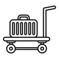 Support move carriage icon outline vector. Travel delivery