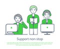 Support Non Stop Poster Male and Female Computers