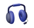 Support operator headphones 3d icon. Professional white device with microphone. Help and discussion of user problems.