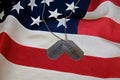 military dog tags on flag Royalty Free Stock Photo