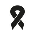 Support People with Disease Sign. Hiv Awareness Day Linear Symbol. Cancer Ribbon Silhouette Icon. Prostate Cancer