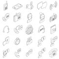 Support service icons set, isometric 3d style Royalty Free Stock Photo