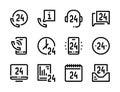 Support service and Online assistance line vector icons. Royalty Free Stock Photo