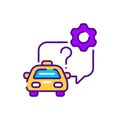 Support service taxi color line icon. Online mobile application order taxi service. Pictogram for web, mobile app, promo. UI UX