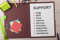 Support written on sheet in folder concept Royalty Free Stock Photo