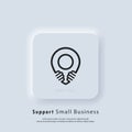 Support small business icon. Shop local products. Coronavirus Quarantine. Shop local symbol. Vector. UI icon. Neumorphic UI UX Royalty Free Stock Photo
