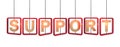 Support letters hanging Royalty Free Stock Photo