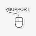 Support sticker, Computer mouse icon Royalty Free Stock Photo