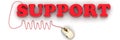 Support text with computer mouse Royalty Free Stock Photo
