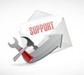 Support tools envelope email illustration design Royalty Free Stock Photo
