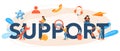 Support typographic header. Idea of customer service. Consultant support