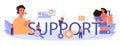 Support typographic header. Idea of web page diagnostic service.