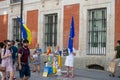 Support Ukraine action on Gate of the Sun in Madrid, Spain