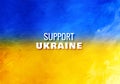 Support ukraine text flag theme with texture background Royalty Free Stock Photo