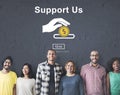 Support us Money Volunteer Donations Concept Royalty Free Stock Photo