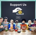 Support us Money Volunteer Donations Concept Royalty Free Stock Photo
