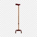 Support walk stick icon, realistic style