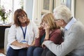 Support Worker Visits Senior Woman Suffering With Depression Royalty Free Stock Photo