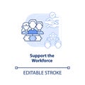 Support workforce light blue concept icon