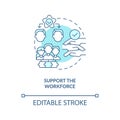 Support workforce turquoise concept icon