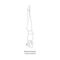 Supported Headstand Salamba Sirsasana. Vector