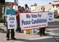 Supporters and demonstrators at GOP Debate Royalty Free Stock Photo