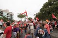 Supporters for former President Lula of Brazil, take to the streets