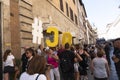 Supporters of Giuseppe Conte, Prime Minister of Italy