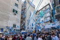 The supporters of the Napoli football team celebrate the championship victory in the city Royalty Free Stock Photo