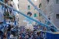 The supporters of the Napoli football team celebrate the championship victory in the city