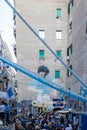 The supporters of the Napoli football team celebrate the championship victory in the city